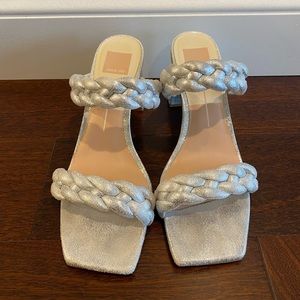 Dolce Vita Paily Braided Double Strap High Heel
Sandals in Silver